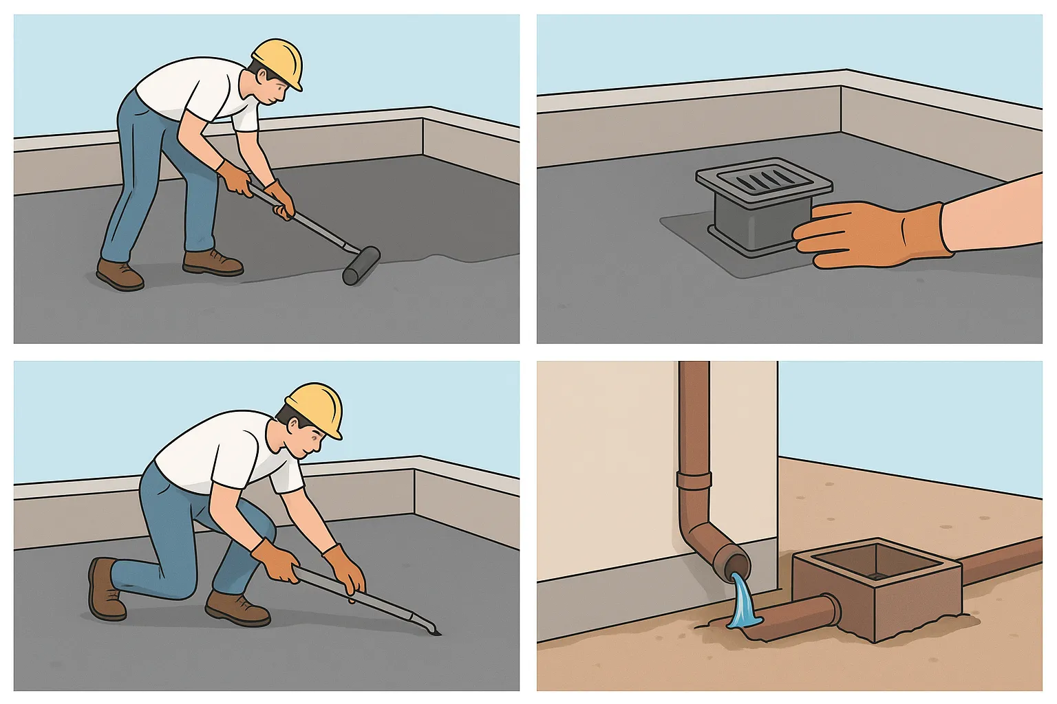 Hệ thống thoát nước mưa sân thượng chống ngập cho nhà phố hiện đại