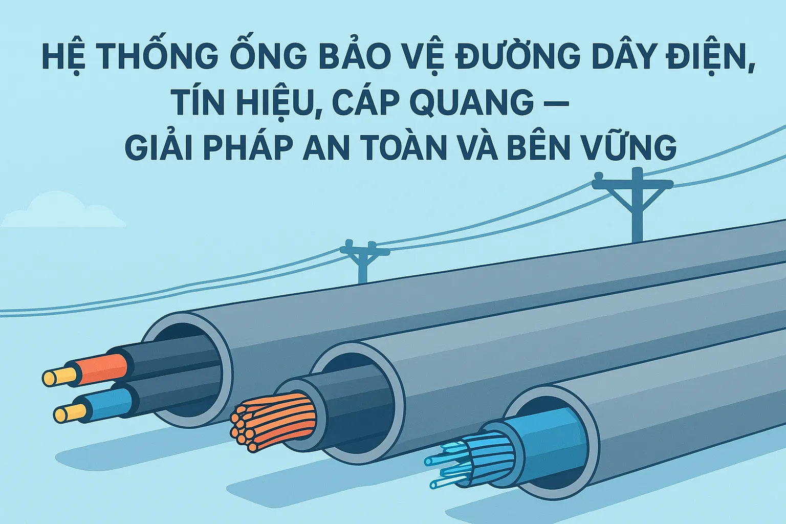Hệ thống ống bảo vệ đường dây điện, tín hiệu, cáp quang