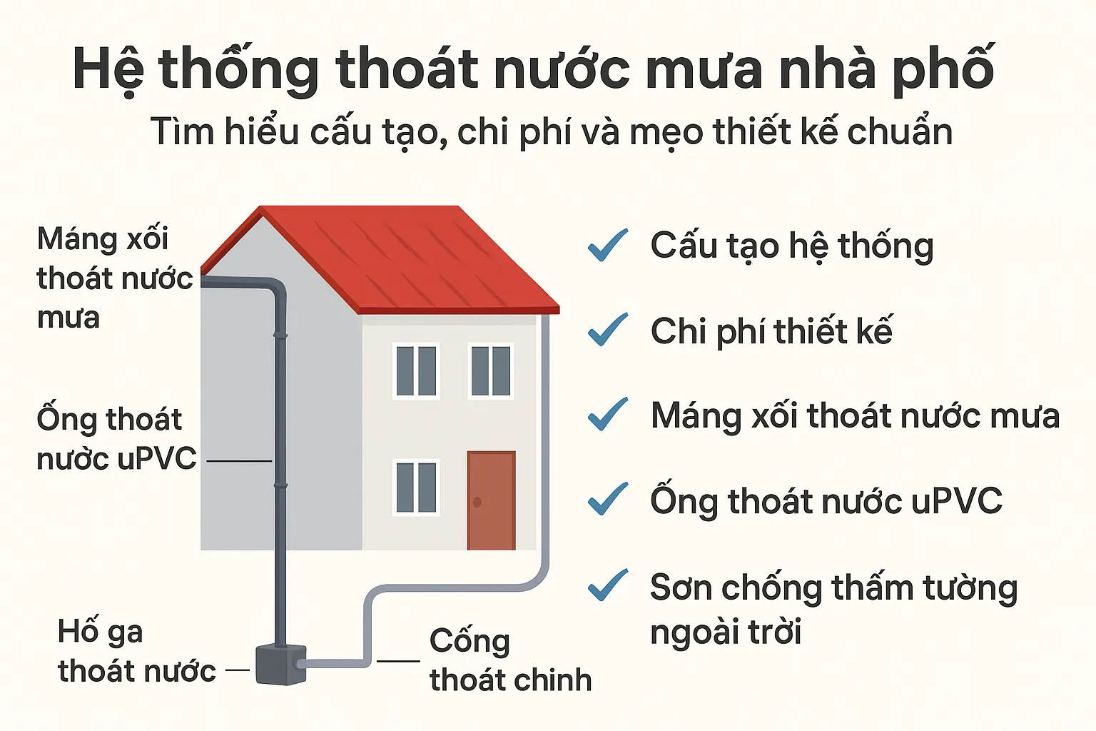 Hệ thống thoát nước mưa nhà phố