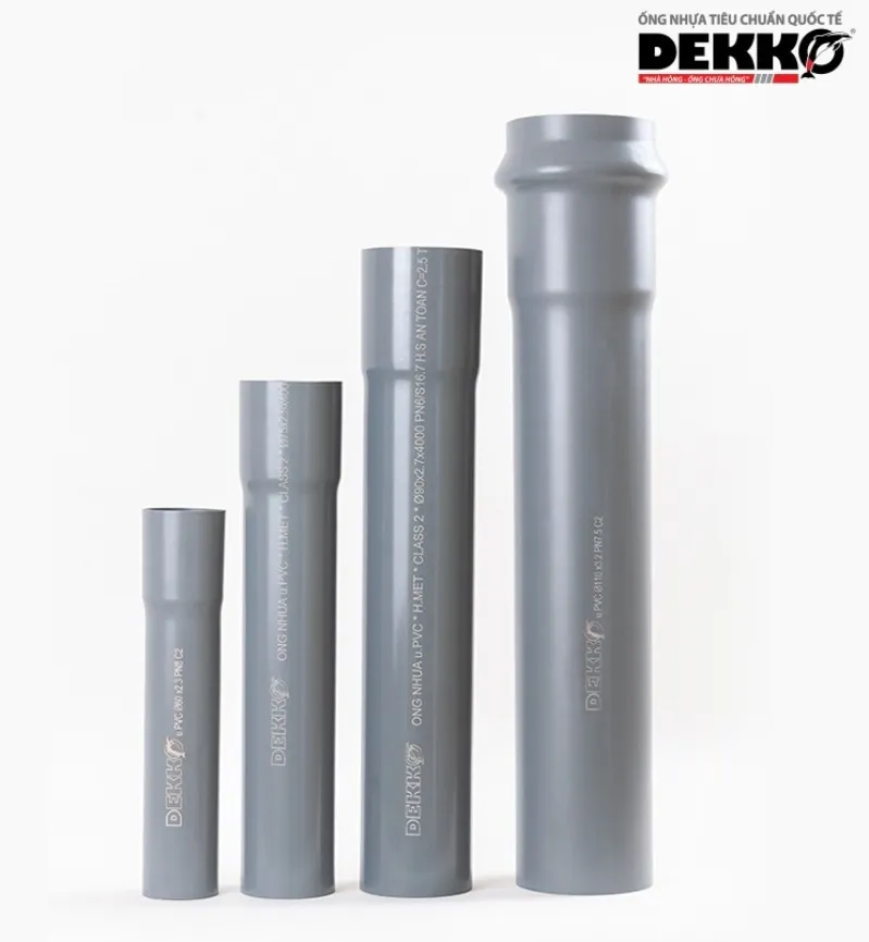 Sản phẩm ống nhựa uPVC với nhiều kích cỡ phi khác nhau của Dekko 