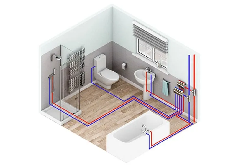 Sơ đồ hệ thống cấp thoát nước nhà vệ sinh