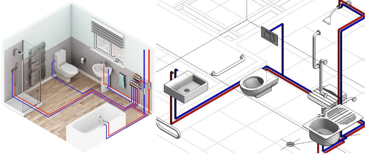 Sơ đồ đường ống dẫn nước đến các thiết bị trong gia đình ( Nguồn: sưu tầm)