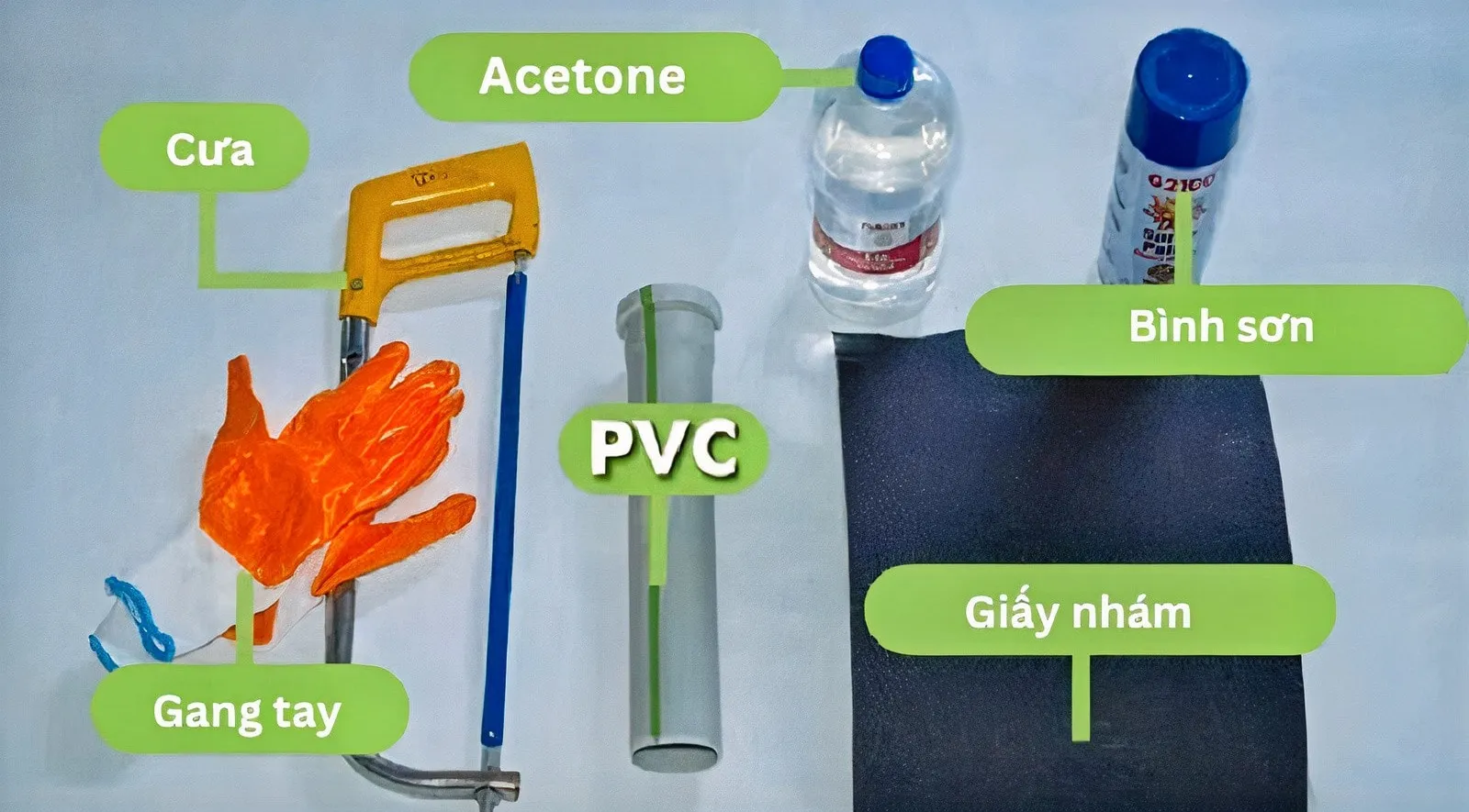 Chuẩn bị đầy đủ 6 dụng cụ này để tiến hành sơn ống nhựa PVC